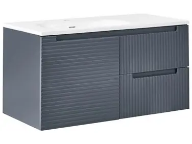Wall Mounted Vanity Unit with Basin VALA Graphite Grey - Bathroom