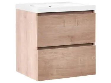 Wall Mounted Vanity Unit with Basin LAGOA Light Brown - Bathroom