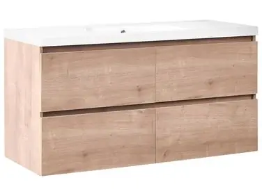 Mueble de baño suspendido con lavabo LAGOA Marrón claro