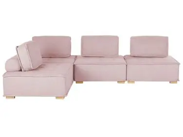 Sofá modular esquinero 4 plazas TIBRO Derecha Rosa Tela - Sala de estar