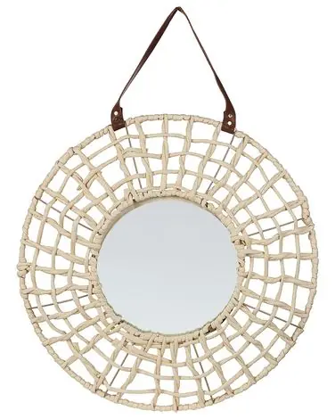 Wall Mirror PALACI 60 cm 60 cm Paper Rope Natural - Home Accessories