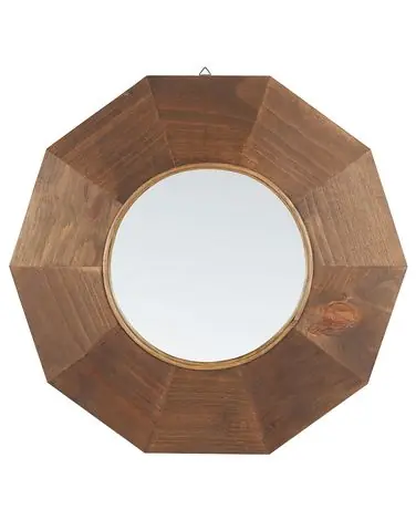 Wall Mirror ASEM 60 cm 60 cm Poplar Wood Brown - Home Accessories