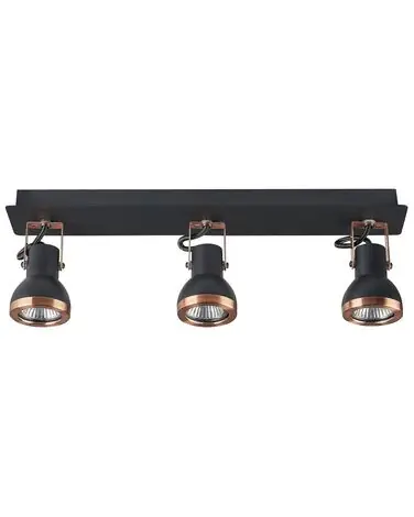 3 Light Spotlight BARO Adjustable Metal Black - Home Accessories