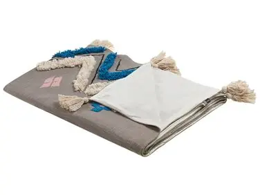 Blanket KOTTAYAM Cotton 130 x 180 cm Grey - Home Accessories