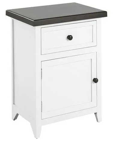 1 Drawer Bedside Table LAYOLA White - Bedroom