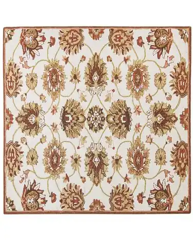 Alfombra EZINE Beige 200 x 200 cm Lana - Accesorios decorativos