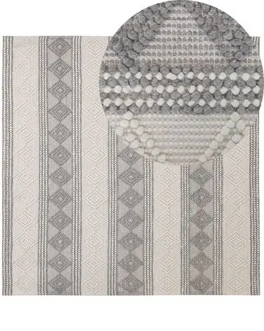 Alfombra BOZOVA Beige claro 200 x 200 cm Lana - Accesorios decorativos