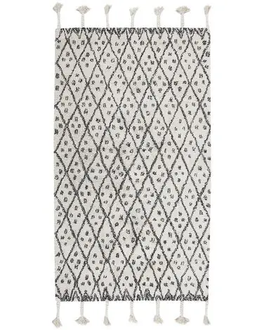 Alfombra AGADIR Blanco crema 80 x 150 cm Algodón - Accesorios decorativos