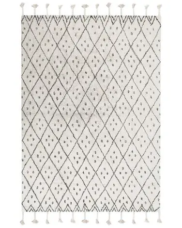 Alfombra AGADIR Blanco crema 160 x 230 cm Algodón - Accesorios decorativos