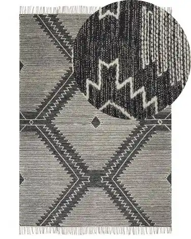 Alfombra ARBAA Negro 140 x 200 cm Algodón - Accesorios decorativos
