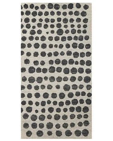 Alfombra HAVRAN Negro/Blanco 80 x 150 cm Lana - Accesorios decorativos