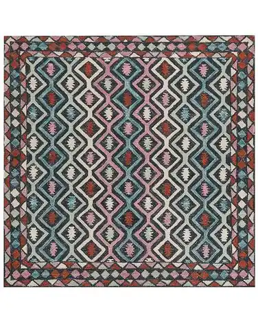 Alfombra HAYMANA Multicolor 200 x 200 cm Lana - Accesorios decorativos