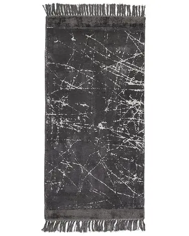 Alfombra HANLI Gris oscuro 80 x 150 cm Viscosa - Accesorios decorativos