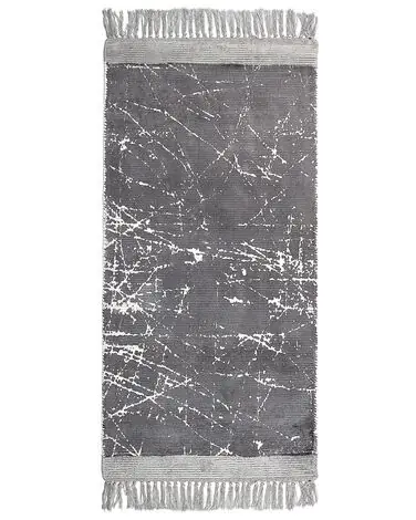 Alfombra HANLI Gris 80 x 150 cm Viscosa - Accesorios decorativos
