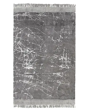 Alfombra HANLI Gris 140 x 200 cm Viscosa - Accesorios decorativos