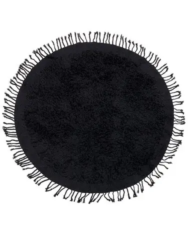 Alfombra BITLIS Negro ø 140 cm Algodón - Accesorios decorativos