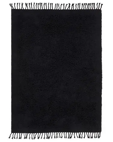 Alfombra BITLIS Negro 140 x 200 cm Algodón - Accesorios decorativos