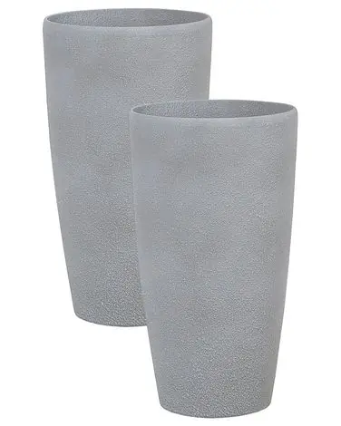 Conjunto de 2 macetas ABDERA 31 cm Gris - Jardín y balcón
