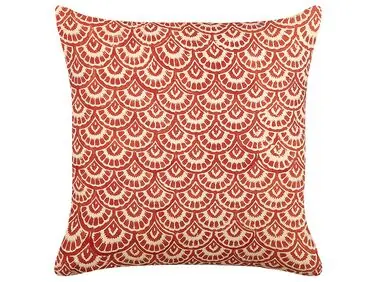 Throw Cushion RHUS Cotton 45 x 45 cm Red Geometric Pattern - Home Accessories
