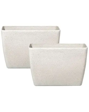 Set of 2 Plant Pots BARIS 60 cm Beige - Garden & Balcony