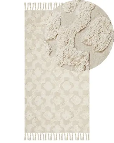 Alfombra AKSARAY Beige 80 x 150 cm Algodón - Accesorios decorativos