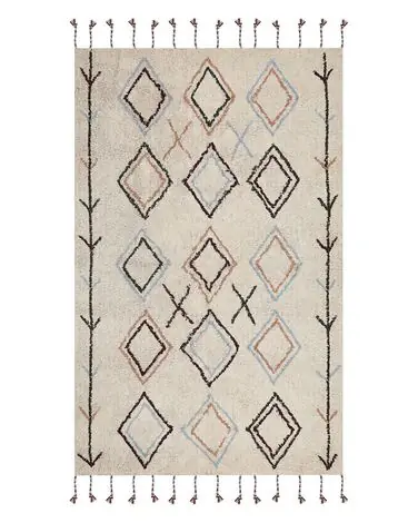 Alfombra CORUM Beige 140 x 200 cm Algodón - Accesorios decorativos