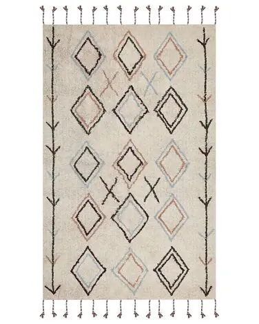 Alfombra CORUM Beige 160 x 230 cm Algodón - Accesorios decorativos