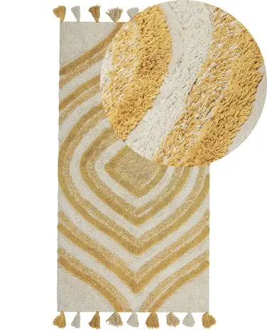 Alfombra BINGOL Amarillo 80 x 150 cm Algodón - Accesorios decorativos