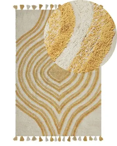 Alfombra BINGOL Amarillo 140 x 200 cm Algodón - Accesorios decorativos