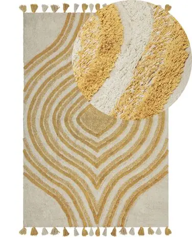 Alfombra BINGOL Amarillo 160 x 230 cm Algodón - Accesorios decorativos