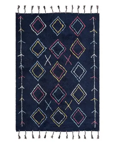 Alfombra CORUM Negro 140 x 200 cm Algodón - Accesorios decorativos