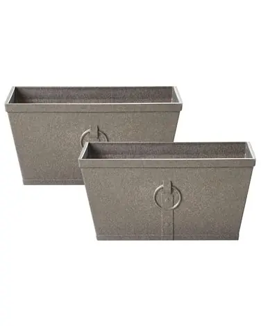 Set of 2 Plant Pots PORIA 60 cm Grey - Garden & Balcony