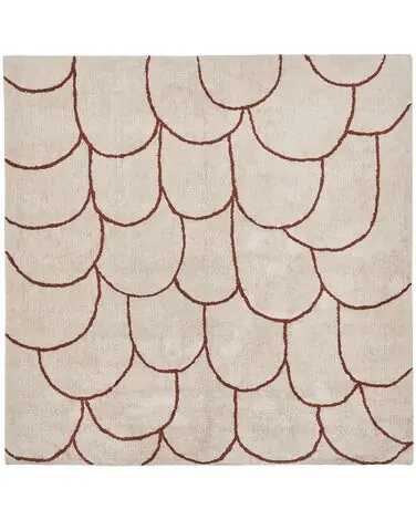 Alfombra AVDAN Beige 200 x 200 cm Algodón - Accesorios decorativos