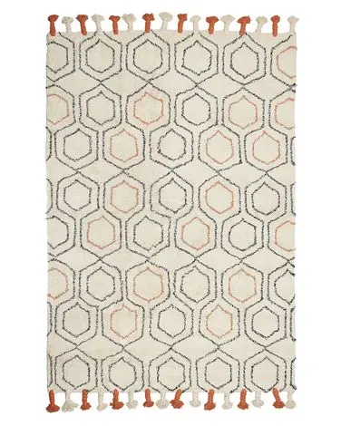 Alfombra HAJIPUR Beige 140 x 200 cm Algodón - Accesorios decorativos