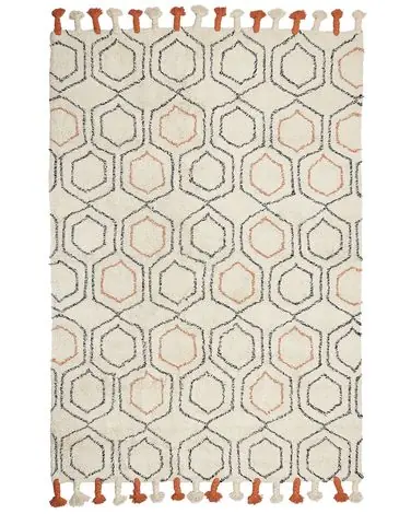 Alfombra HAJIPUR Beige 160 x 230 cm Algodón - Accesorios decorativos