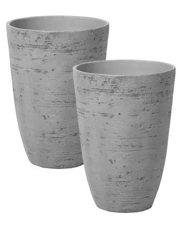 Conjunto de 2 macetas CAMIA 35 cm Gris - Jardín y balcón