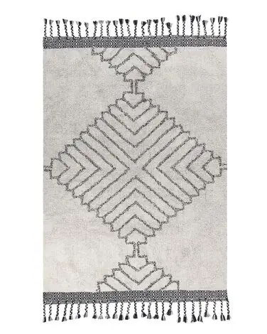 Alfombra ERAY Beige claro 140 x 200 cm Algodón - Accesorios decorativos