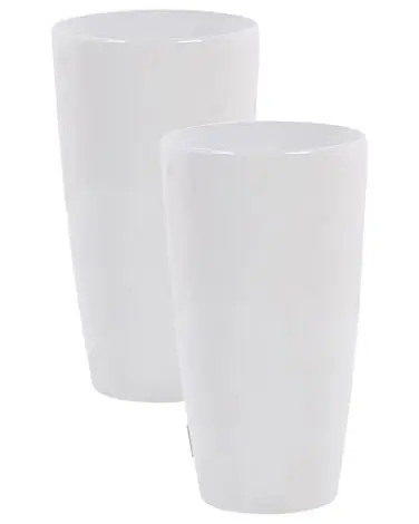 Set of 2 Plant Pots TSERIA 32 cm White - Garden & Balcony