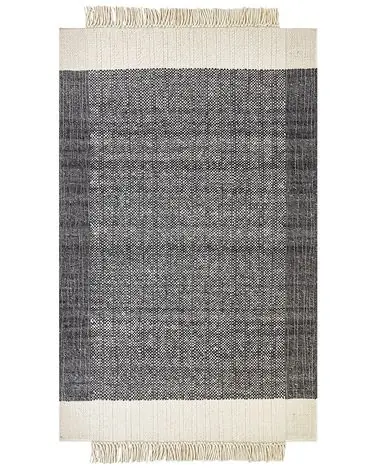 Alfombra ATLANTI Negro 140 x 200 cm Lana - Accesorios decorativos