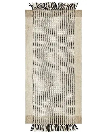 Alfombra DIVARLI Beige 80 x 150 cm Lana - Accesorios decorativos