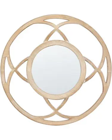 Wall Mirror IZTAPALAPA 60 cm 60 cm Light Fir Wood - Home Accessories