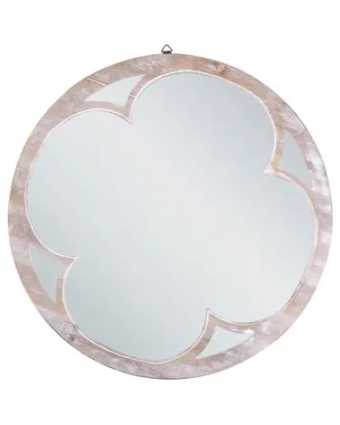 Wall Mirror MONCLOVA 60 cm 60 cm Fir Wood Light Brown - Home Accessories