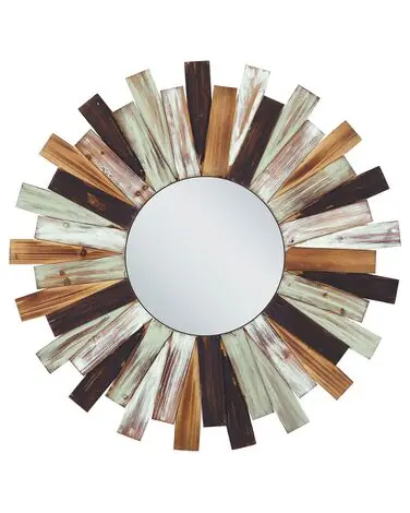Wall Mirror TAMPICO 75 cm 75 cm Fir Wood Multicolour - Home Accessories