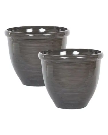 Conjunto de 2 macetas TESALIA 40 cm Marrón - Jardín y balcón