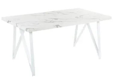 Mesa de comedor GRIEGER Mármol blanco 160 cm 90 cm