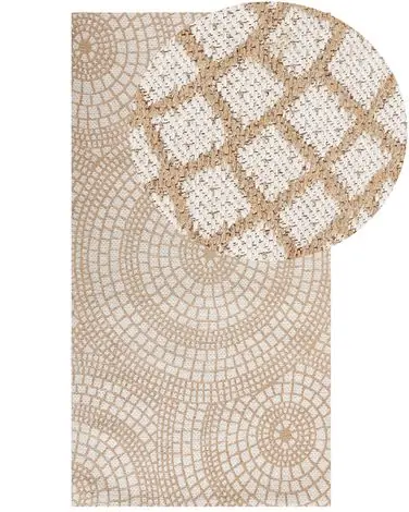 Alfombra ARIBA Blanco Beige 80 x 150 cm Yute - Accesorios decorativos