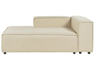 Chaise Longue APRICA Faux Linen Beige - Living Room