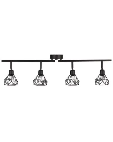 4 Light Spotlight ERMA Black Metal Adjustable - Home Accessories