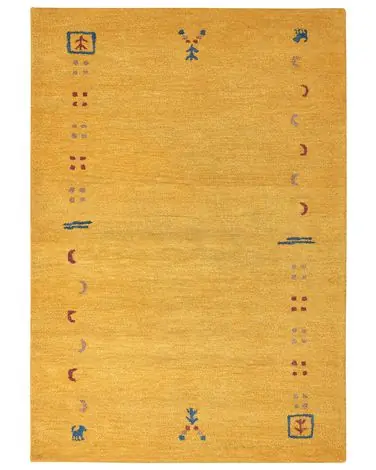 Alfombra AKALAN Amarillo 160 x 230 cm Lana Gabbeh - Accesorios decorativos