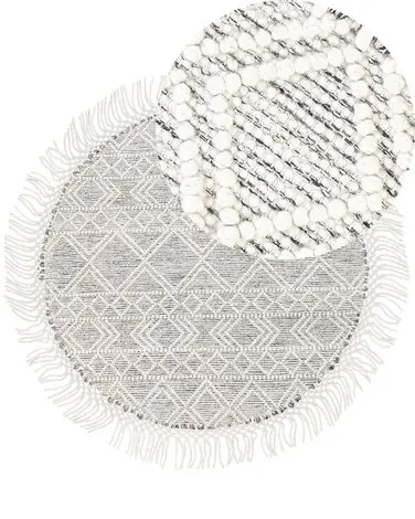 Alfombra BULDAN Gris ø 140 cm Lana - Accesorios decorativos